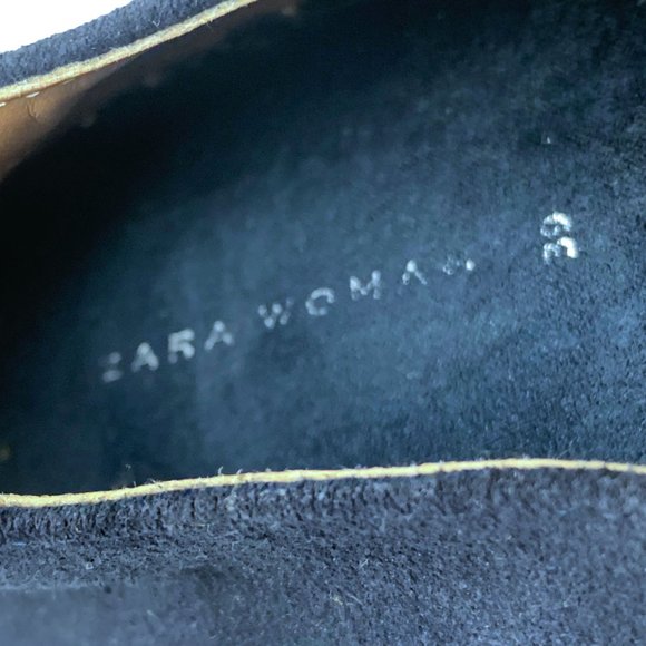 ZARA Woman Navy Suede Ribbon Lace Up Espadrilles Size 39 EU / 8 US - Picture 5 of 11